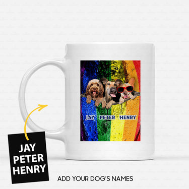 Personalized Dog Gift Idea - Old Dog, Mowing Dog And Dog Wearing Red Glasses For Dog Lovers - White Mug